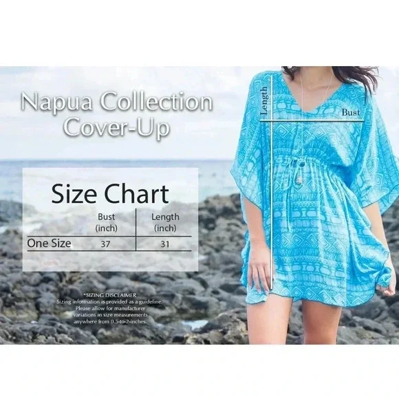 NWT Napua Collection Cover Ups: Monstera Leaf - Olive/Tan Size OS - Picture 9 of 9